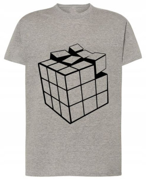 T-Shirt męski nadruk Kostka Rubika r.XXL