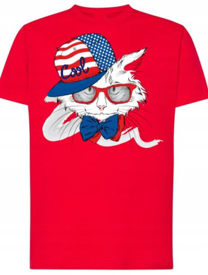T-Shirt męski nadruk Kot Amerykanin Rozm.5XL