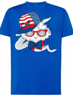 T-Shirt męski nadruk Kot Amerykanin Rozm.XL