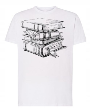 T-Shirt męski nadruk Książki R.4XL