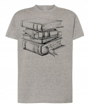 T-Shirt męski nadruk Książki R.S