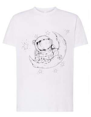 T-Shirt męski nadruk księżyc Astronauta r.3XL