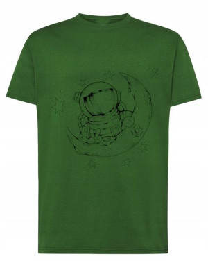 T-Shirt męski nadruk księżyc Astronauta r.S