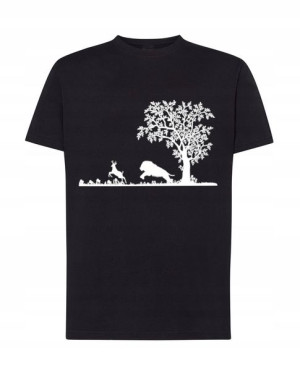 T-Shirt męski nadruk Lew na polowaniu Rozm.S