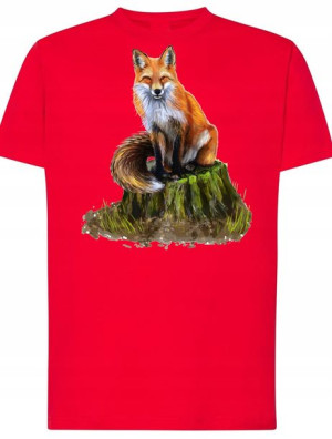 T-Shirt męski nadruk Lis Myśliwy Rozm.XL
