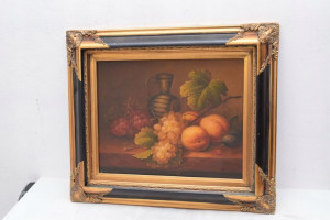 MARTWA NATURA - OBRAZ NA PŁÓTNIE 70X60 złota rama