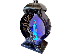 Znicz Brat Bratu Ob Czarno Złoty Marmur +figurka Led