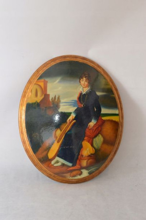 Obraz Na Drewnie - Owal Arystokratka 57x44cm