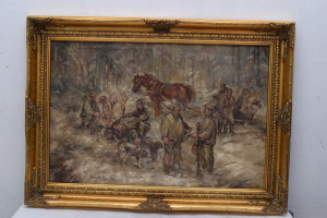 A. Wierusz Kowalski - Myśliwi Na Polowaniu Obraz