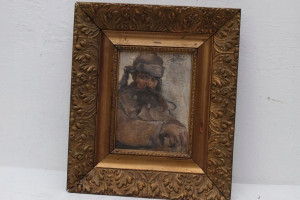 J. Fałat - Portret Myśliwego - Obraz Na Drewnie