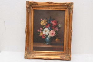 Kwiaty W Wazonie - Obraz Na Płótnie - 54x44cm