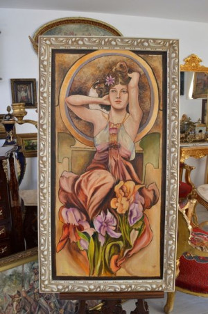 Mucha Alfons - Dama Kameliowa - Stary Obraz