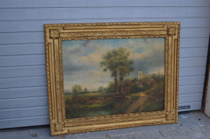 ogromny OBRAZ NA PŁÓTNIE - PEJZAŻ- WIDOK 124X156cm