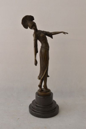 Art Deco - D.h Chiparus - Figura Z Brązu Tancerka