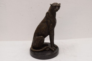 DOSTOJNY TYGRYS PUMA PANTERA GEPARD figura z brązu
