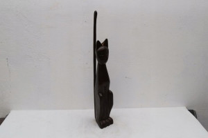 DREWNIANA FIGURA KOTA - śmieszny KOT Z DREWNA