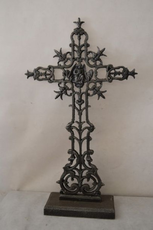 Duży Ciężki Krzyż - Żeliwo 81cm - Secesja