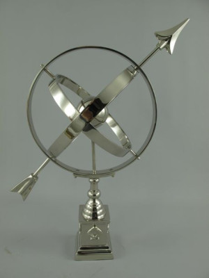 Duży Zegar Słoneczny Chrom + Aluminium 60cm