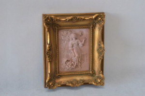 Obraz Alabaster - Złota Rama Matka Dziecko 29x23cm