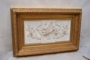 OGROMNY OBRAZ ALABASTROWY ornament kwiaty 57X87cm
