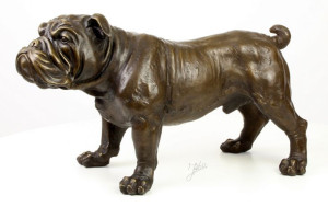 Pies Buldog Angielski - Figura Z Brązu Duży