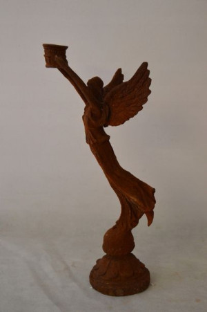 Stara Żeliwna Figura Świecznik Nike Victoria 40cm