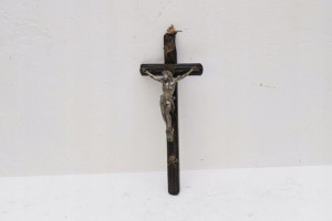Stary Drewniany Polski Krzyż Krucyfiks - Jezus
