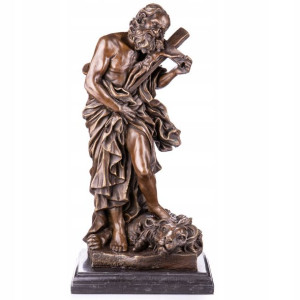 Św. Hieronim Z Krucyfiksem - Figura Z Brązu Grawer