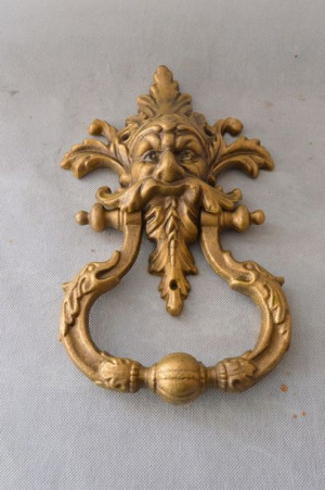 Żeliwna Kołatka Do Drzwi Maszkaron Potwór 33cm