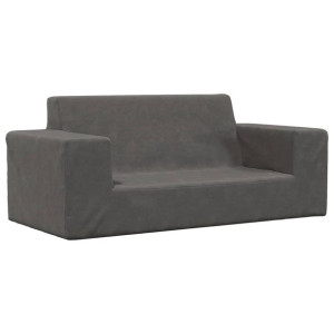 2-os. sofa dla dzieci, antracytowa, miękki plusz