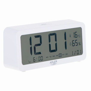 Budzik elektroniczny Adler AD1195 z podświetlanym wyświetlaczem i wieloma f