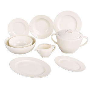 Serwis obiadowy porcelanowy MariaPaula Nova Ecru kremowy (24 el.)