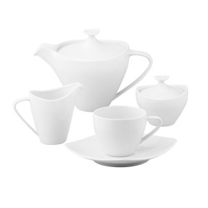 Serwis kawowy porcelanowy MariaPaula Moderna Biała na 6 osób (15 el.)
