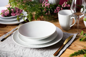 Serwis obiadowy porcelanowy MariaPaula Natura biała na 6 osób (18 el.)