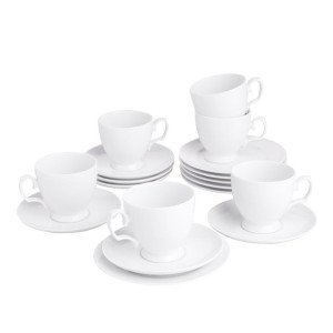 Serwis kawowy porcelanowy MariaPaula Biała Karolina biały na 6 osób (18 el.