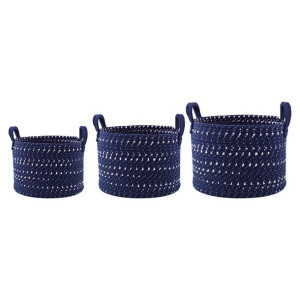 Kpl3. Koszy Plecionych 32+28+24cm Granatowych