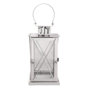 Lampion / latarnia / latarenka ozdobna wisząca metalowa srebrna 55 cm