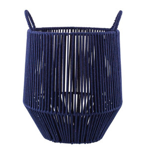 Kosz Pleciony Z Uchwytami 26x26x31cm Granatowy