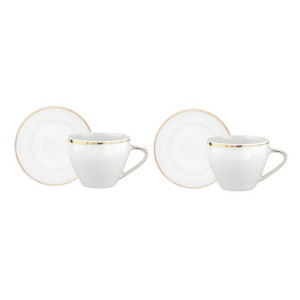 Filiżanki do kawy i herbaty porcelanowe ze spodkiem MariaPaula Moderna Gold