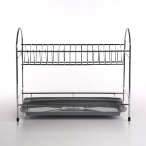 Suszarka do naczyń z ociekaczem dwupoziomowa (piętrowa) Ander 40 cm, chromo