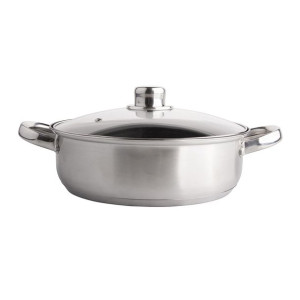 Rondel ze stali nierdzewnej z pokrywką szklaną Fabio 2,6 l