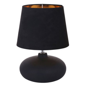 Lampa Stołowa Z Czarną Podstawą Ceramiczną 21x30 Cm I Kloszem Czarno-złoty