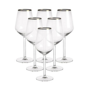 Komplet 6 kieliszków na wino białe 370 ml Rubin Gold
