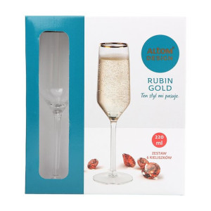 Kieliszki do szampana Rubin Gold 220 ml (komplet 6 sztuk)