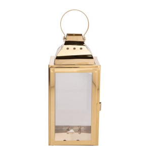Lampion / latarnia / latarenka ozdobna wisząca metalowa złota 20 cm