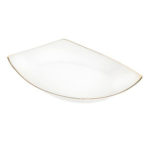 Półmisek porcelanowy MariaPaula Moderna Gold biały złotym zdobieniem 24 cm