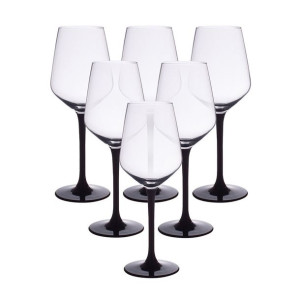 Komplet 6 kieliszków do wina białego Rubin Black 290 ml