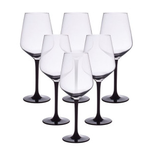 Komplet 6 kieliszków do wina czerwonego Rubin Black 370 ml