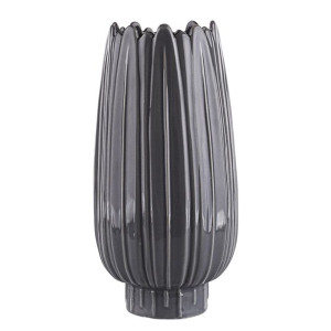 Wazon na kwiaty porcelanowy szary 24,5 cm
