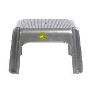 Taboret Prostokątny 36,5x30x24cm Srebrny (10230)